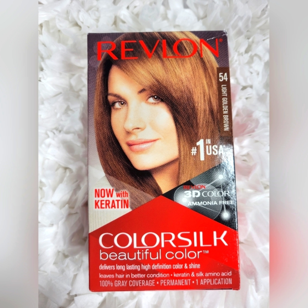 NIB Revlon ColorSilk Ammonia-Free Permanent Hair Color 54 Light Golden Brown